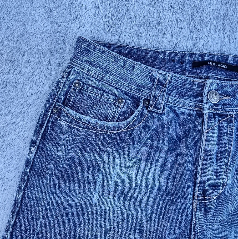 Black Premium Distressed Jeans Medium Wash 34x30 - Picture 3 of 14